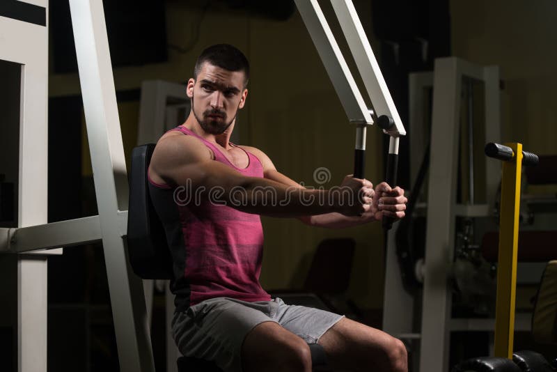 Chest Exercises on a Machine Stock Image Image of exercising, picking