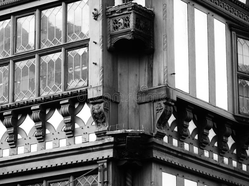 Chester buildings cheshire tudor detail windows. Chester buildings cheshire tudor detail royalty free stock images Chester buildings cheshire tudor detail windows. Chester buildings cheshire tudor detail royalty free stock images