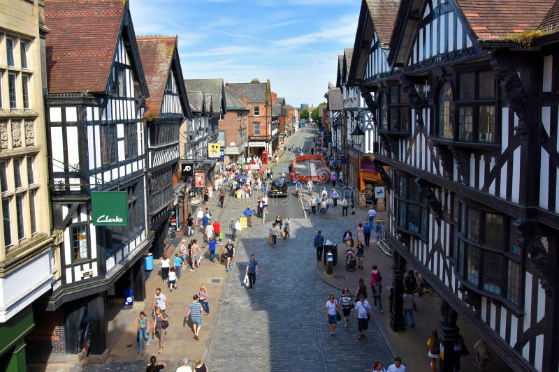 Chester mittelalterliche Stadt in England lizenzfreie stockfotografie