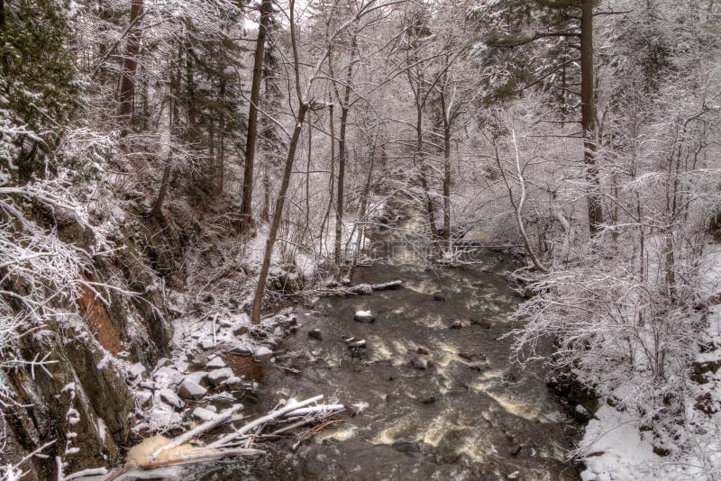 Chester Park is a City Park in Duluth, Minnesota during Winter Stock