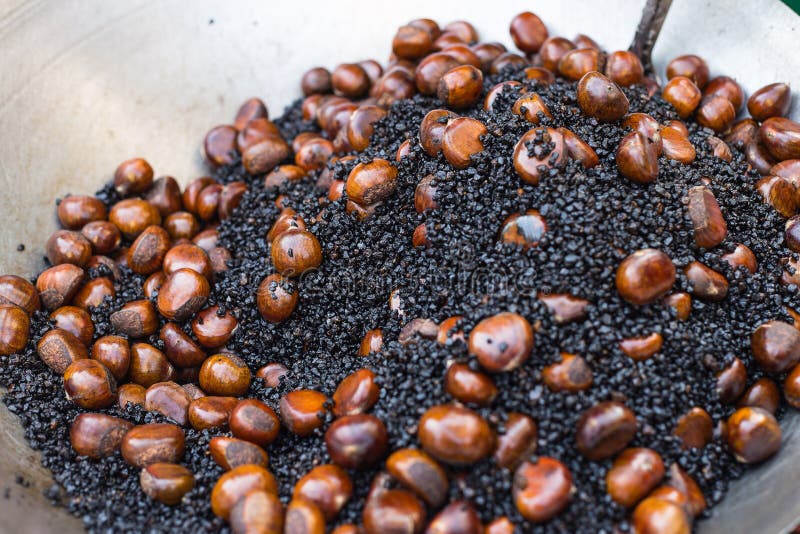Chestnuts roasting royalty free stock images
