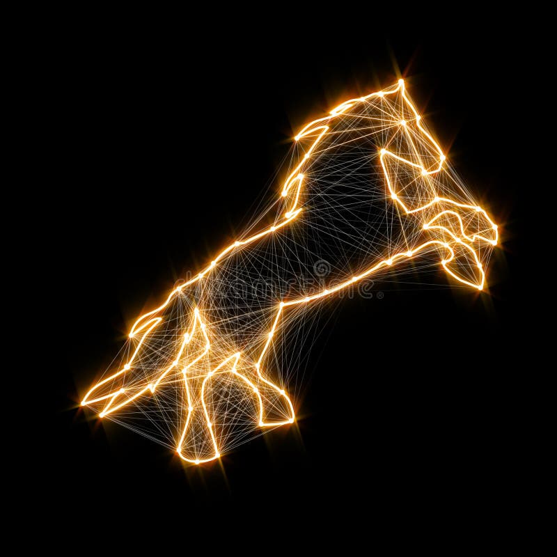 Cheval d'or brillant magique Points reliés illustration de vecteur Cheval d'or brillant magique Points reliés illustration de vecteur