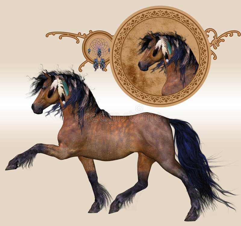 Cheval de mil illustration de vecteur Cheval de mil illustration de vecteur
