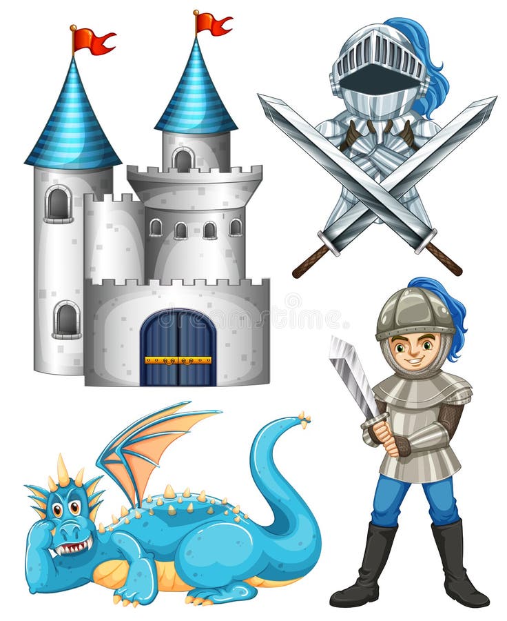 Chevalier et dragon illustration stock Chevalier et dragon illustration stock