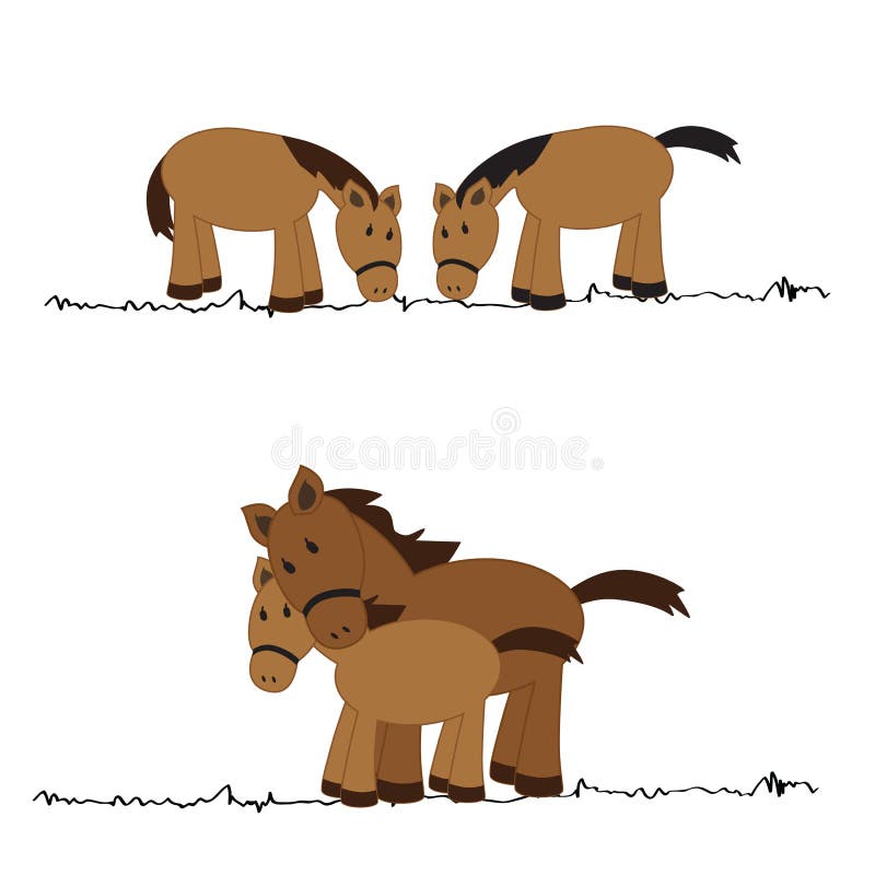 Chevaux mignons illustration libre de droits Chevaux mignons illustration libre de droits