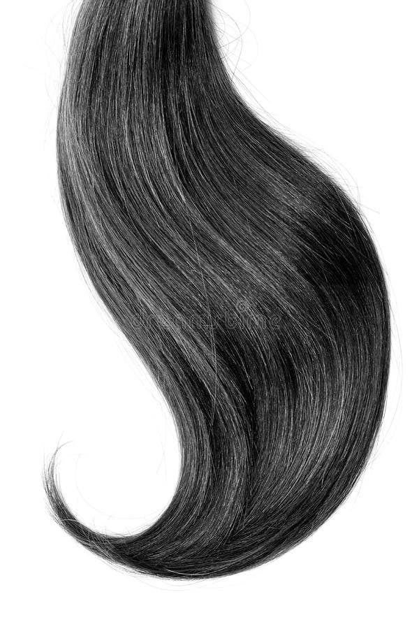 Cheveux noirs, d'isolement sur le fond blanc Longue et en désordre queue de cheval images libres de droits Cheveux noirs, d'isolement sur le fond blanc Longue et en désordre queue de cheval images libres de droits