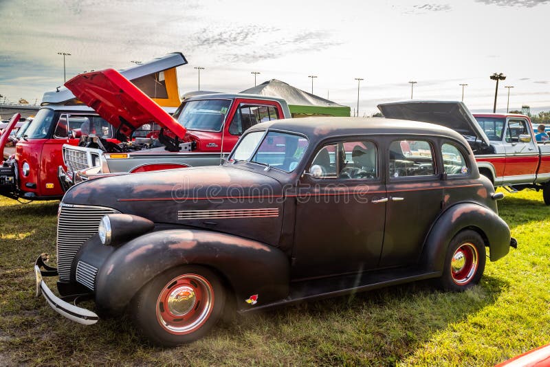 Daytona Beach, FL / USA- November 24, 2018: 1939 Chevrolet 4 door sedan at the Fall 2018 Daytona Turkey Run