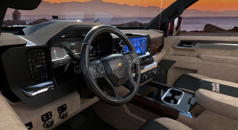 Chevrolet Silverado 2500HD High Country -Interior stock photos