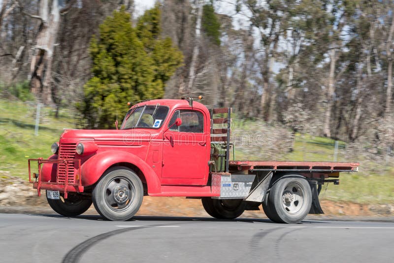 Adelaide, Australia - September 25, 2016: Vintage 1939 Chevrolet VB Truck driving on country roads near the town of Birdwood, South Australia.