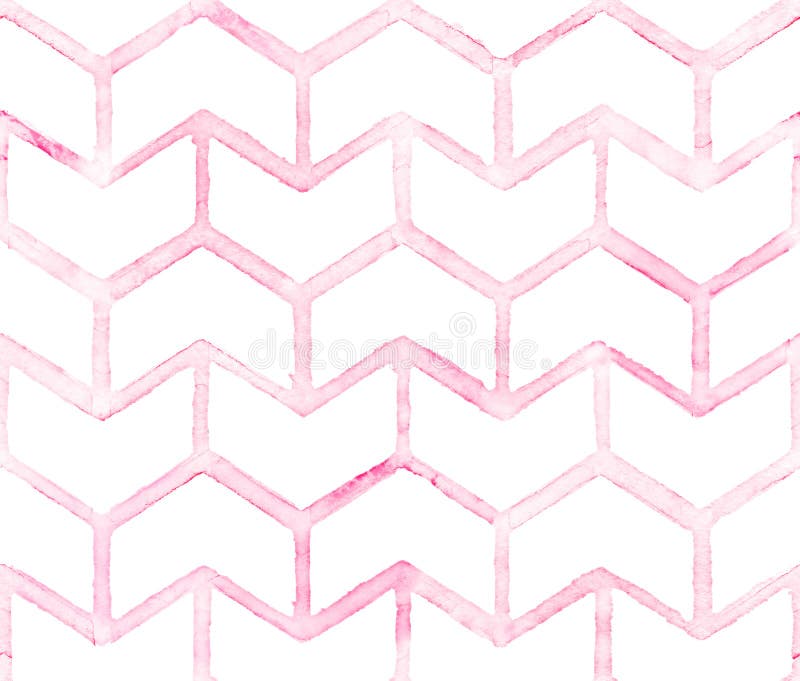 Chevron con il profilo rosa su fondo bianco Modello senza cuciture dell'acquerello per tessuto illustrazione vettoriale Chevron con il profilo rosa su fondo bianco Modello senza cuciture dell'acquerello per tessuto illustrazione vettoriale