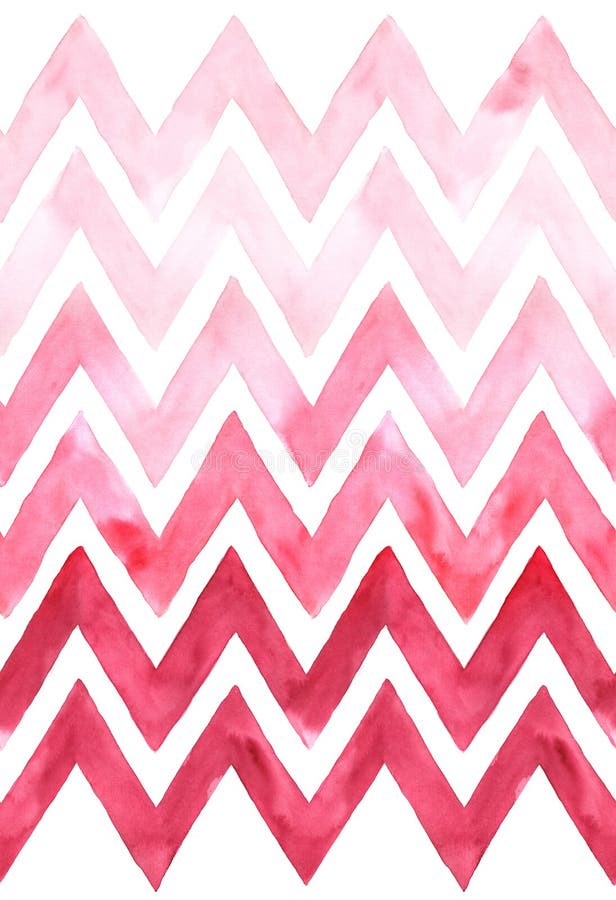 Chevron with gradation of pink color on white background. Watercolor seamless pattern stock illustration Chevron with gradation of pink color on white background. Watercolor seamless pattern stock illustration