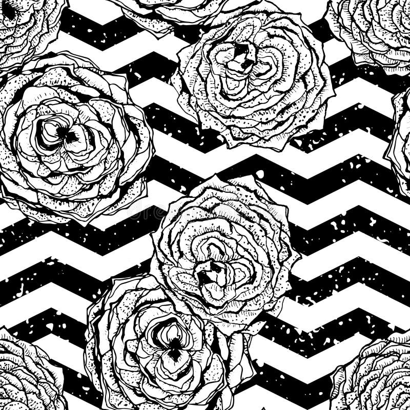 Chevron seamless hand drawn pattern background royalty free illustration