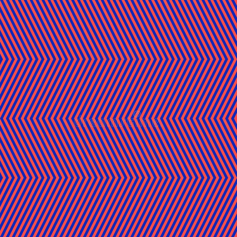 Chevron seamless pattern. Vector texture with neon red and blue zigzag lines stock illustration