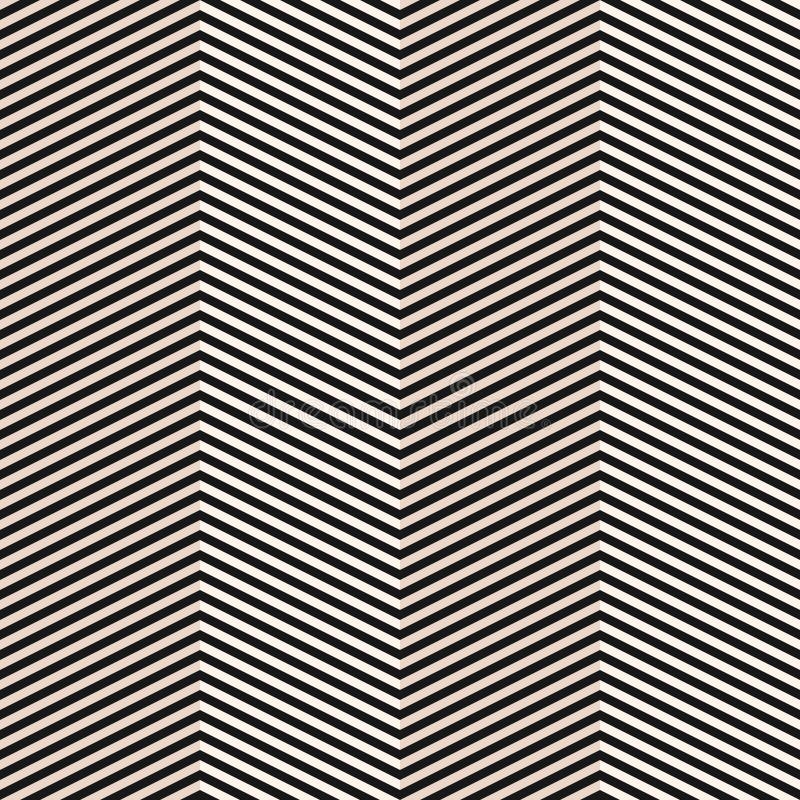 Chevron seamless pattern. Vector texture with thin black and white zigzag lines stock illustration