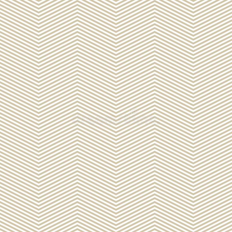 Chevron seamless pattern. Vector texture with thin gold and white zigzag lines royalty free illustration