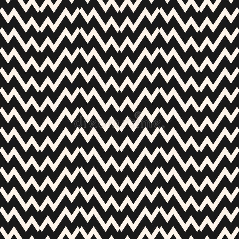Chevron seamless pattern. Vector zigzag stripes background. Black and white stock illustration