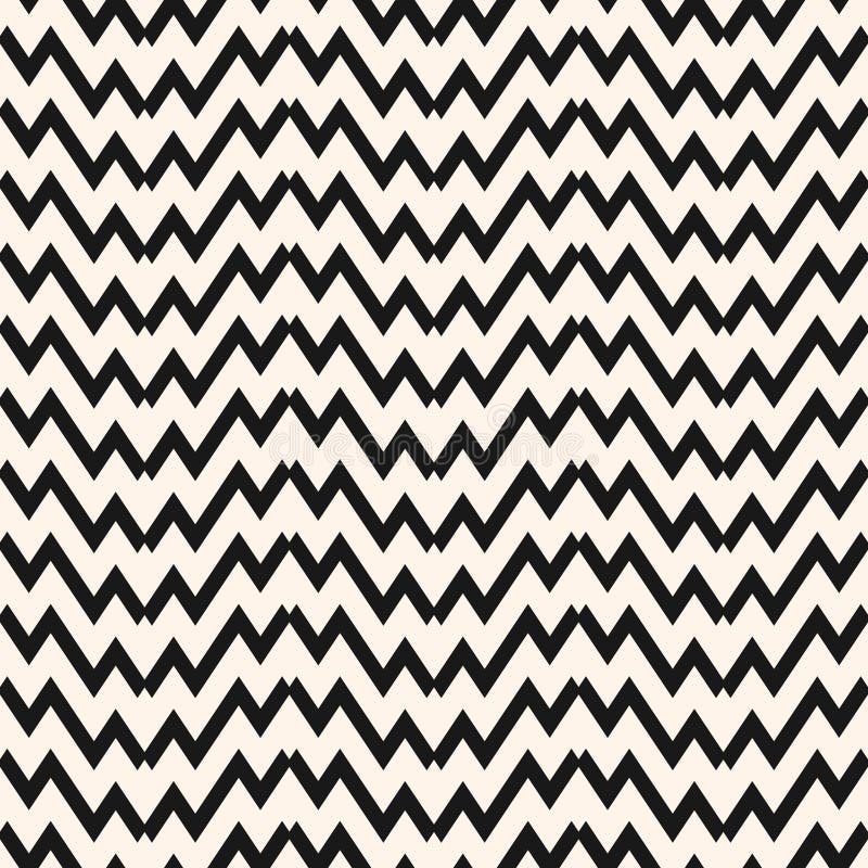 Chevron seamless pattern. Vector zigzag stripes background. Black and white stock illustration