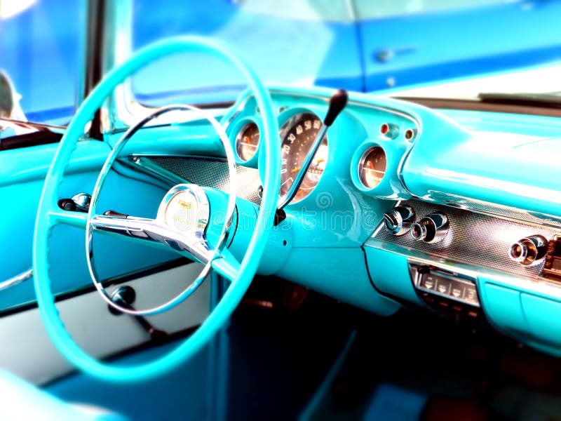 Chevy Bel Air Interior View 1956 Redaktionelles