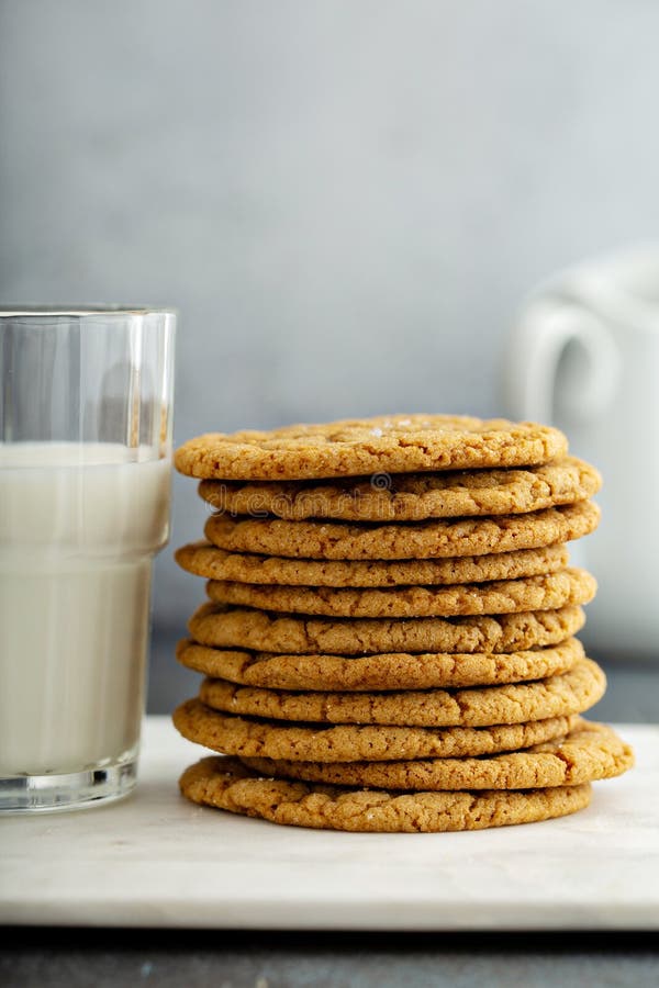 Chewy and Thin Snickerdoodle or Molasses Cookies Stock Image Image of