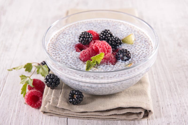 Chia pudding with fruits stock photo. Image of healthy 72678306