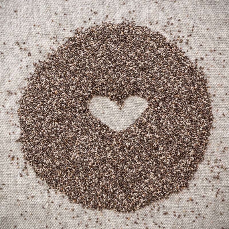 Chia Seeds With Heart Shape Stock Image Image of antioxidant, food