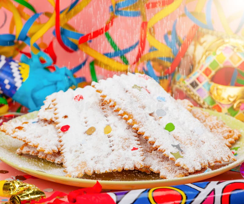 Chiacchiere or Cenci, typical Italian dessert for carnival stock photo Chiacchiere or Cenci, typical Italian dessert for carnival stock photo