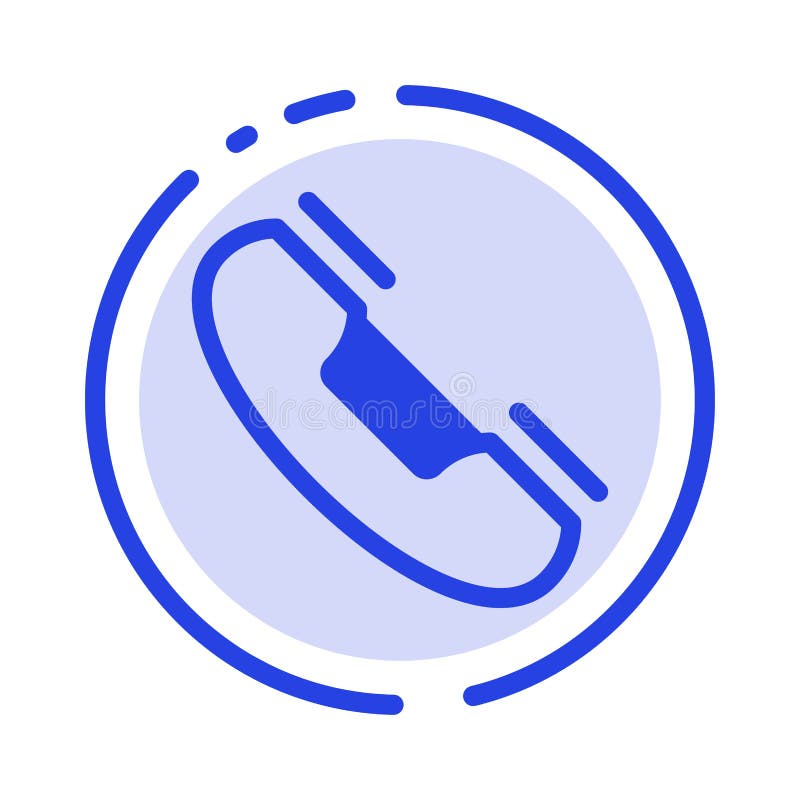 Chiamata, contatto, telefono, telefono, icona di Ring Blue Dotted Line Line royalty illustrazione gratis