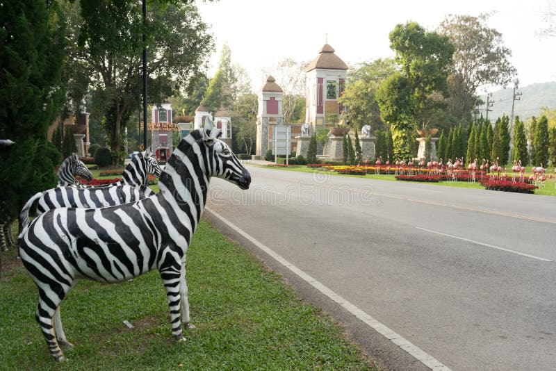 CHIANGMAI, THAILAND, 07 DECEMBER 2016, CHIANG MAI NIGHT SAFARI: zoo with many wildlife animals in natural habitat, One of the main attractions of northern Thailand popular among tourists