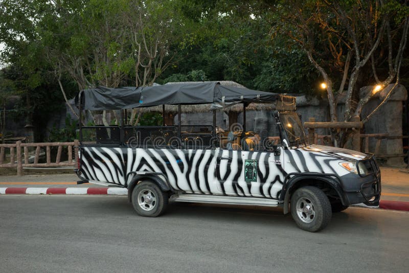 CHIANGMAI, THAILAND, 07 DECEMBER 2016, CHIANG MAI NIGHT SAFARI: zoo with many wildlife animals in natural habitat, One of the main attractions of northern Thailand popular among tourists