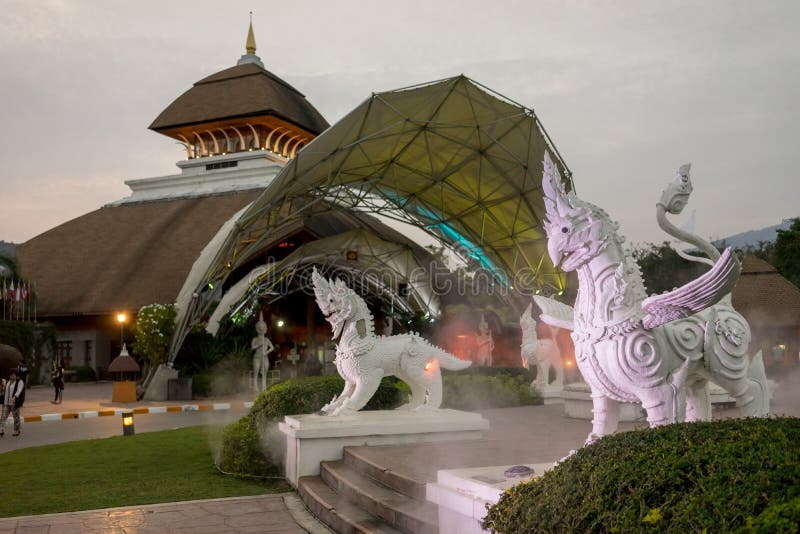 CHIANGMAI, THAILAND, 07 DECEMBER 2016, CHIANG MAI NIGHT SAFARI: zoo with many wildlife animals in natural habitat, One of the main attractions of northern Thailand popular among tourists