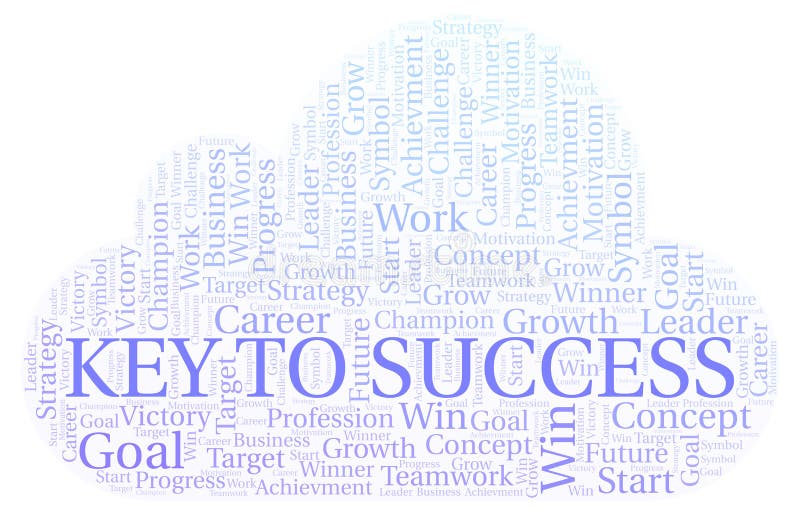 Chiave alla nuvola di parola di successo royalty illustrazione gratis Chiave alla nuvola di parola di successo royalty illustrazione gratis