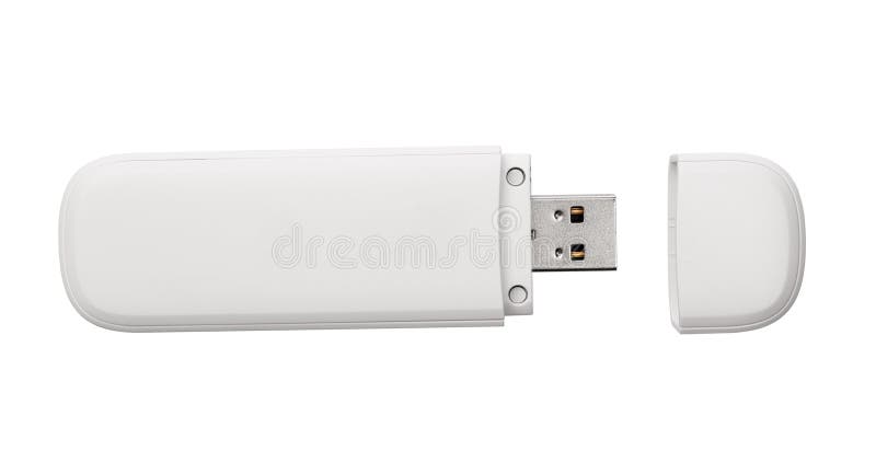 Chiavetta USB bianca fotografie stock libere da diritti Chiavetta USB bianca fotografie stock libere da diritti