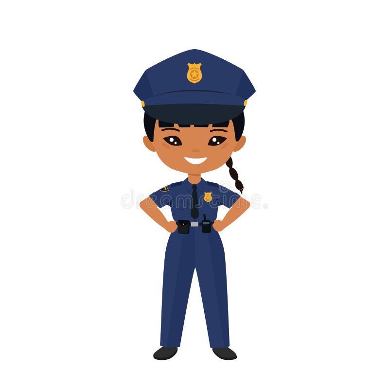 Chibi Girl Character in Police Uniform. Professions for Children Stock  Vector - Illustration of design, patrol: 191081535