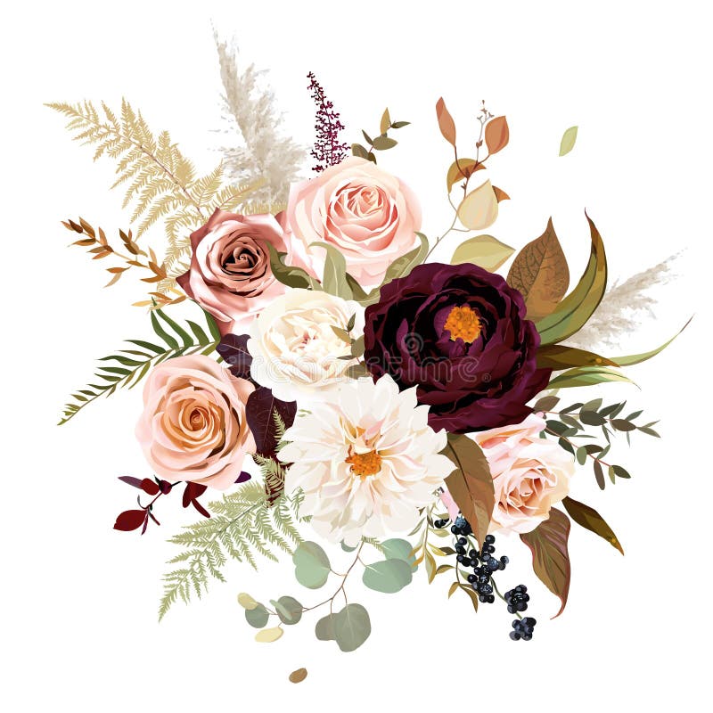 Chic gifta sig vektorbukett för lynnig boho royaltyfri illustrationer