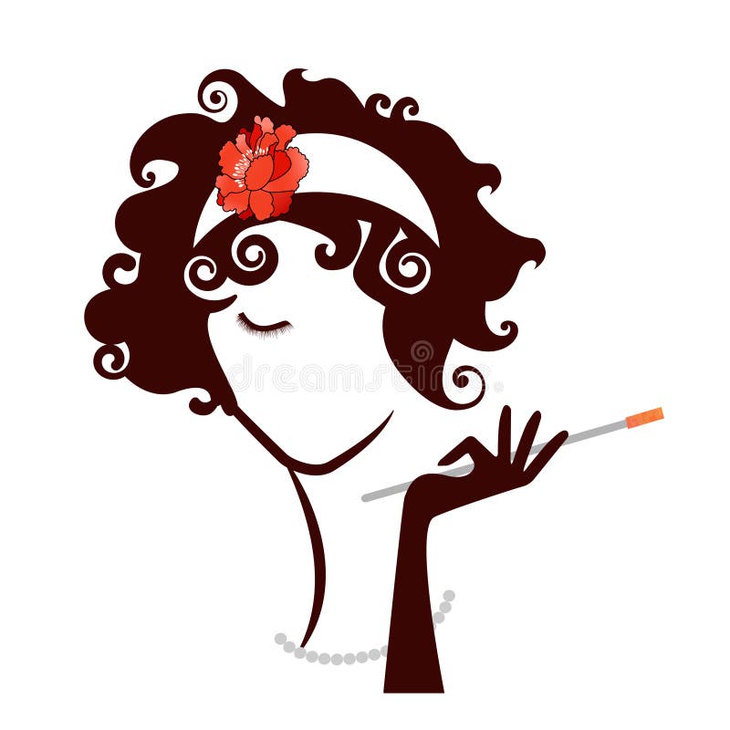 Chic ung kvinna royaltyfri illustrationer