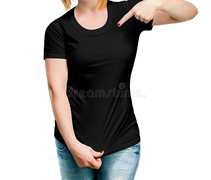 Socialista Matón Dificil Chica con camiseta negra imagen de archivo. Imagen de retroceder - 245461153