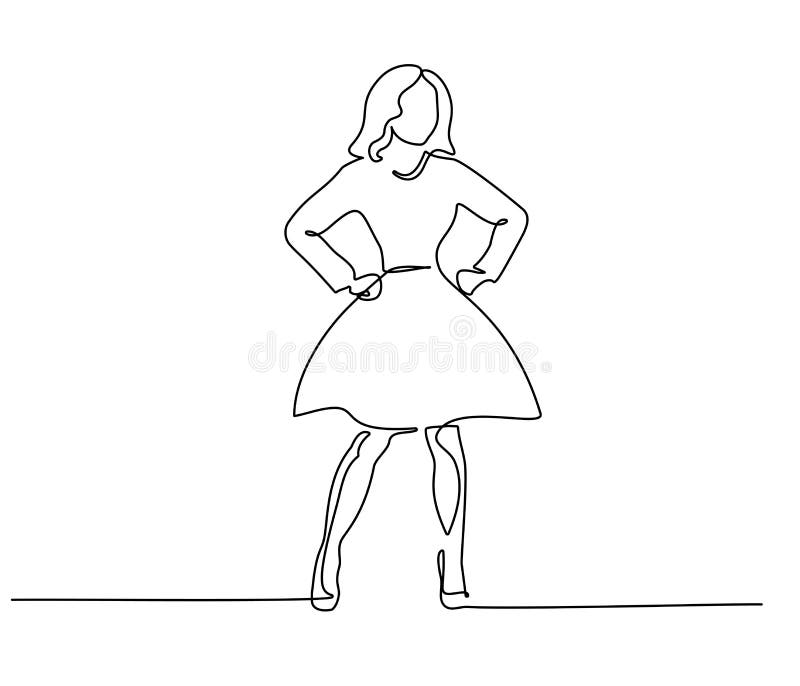 Chica Delgada De Pie En Vestido. Dibujo De Una Línea Ilustración del Vector - Ilustración de persona, amor: 212512806 Chica Delgada De Pie En Vestido. Dibujo De Una Línea Ilustración del Vector - Ilustración de persona, amor: 212512806
