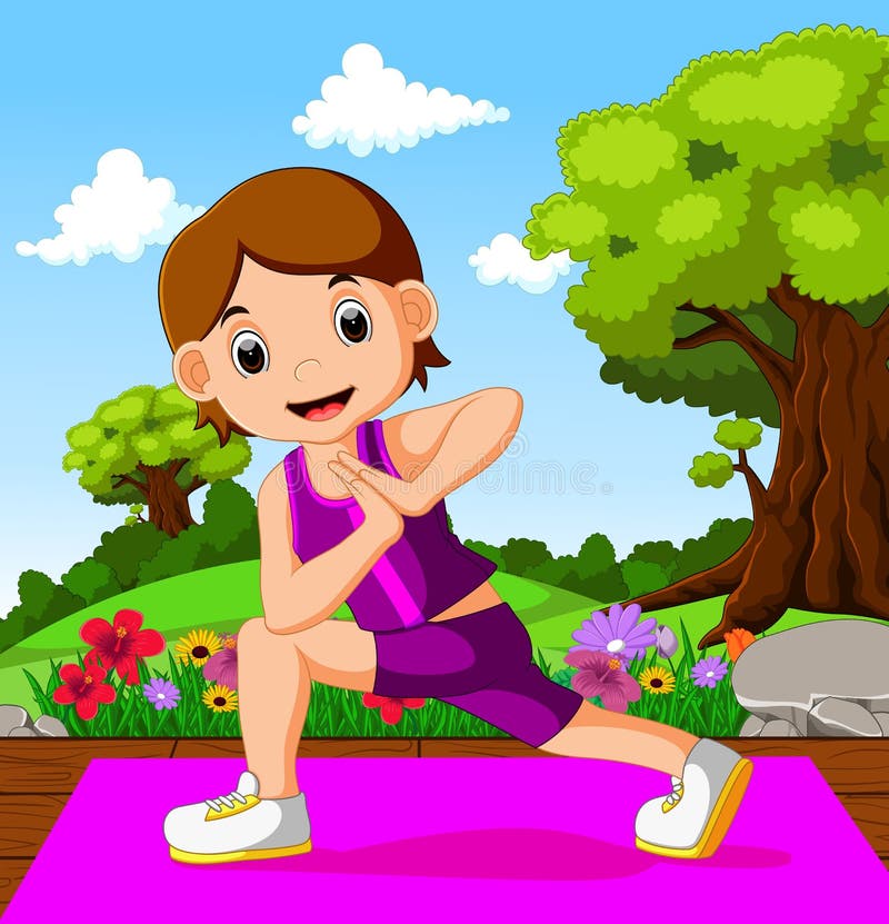 Chica joven que hace yoga stock de ilustración Chica joven que hace yoga stock de ilustración