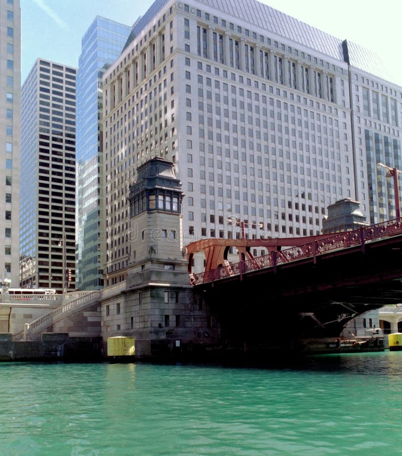 One of 45 lift bridges across the Chicago River, this one of the Bascule type. One of 45 lift bridges across the Chicago River, this one of the Bascule type.