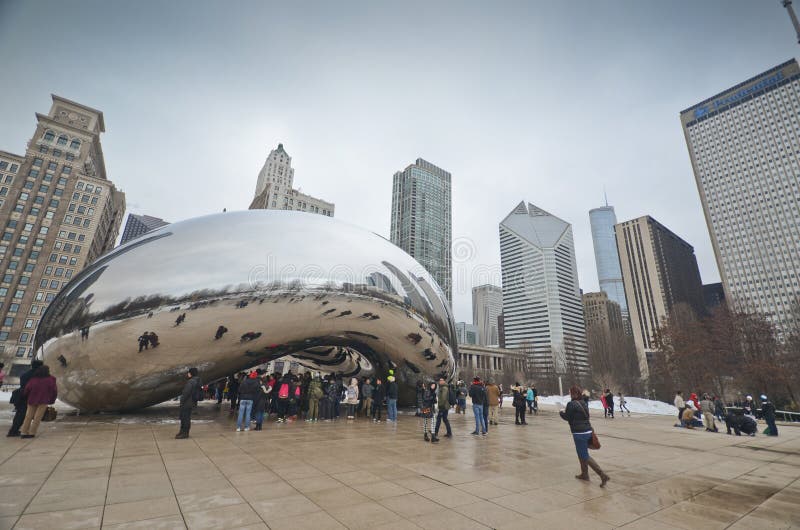 Chicago Bean Art Installation Editorial Stock Image Image of