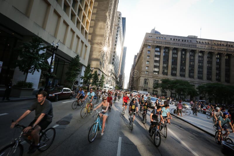 Chicago Bike Ride Critical Mass Stock Photos Free & RoyaltyFree
