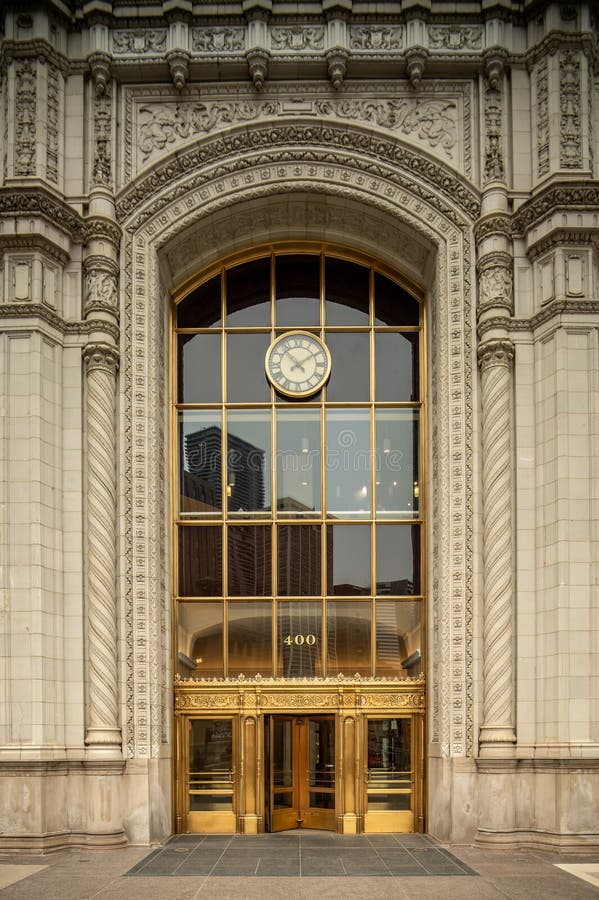Chicago city downtown architecture and street scenes stock photo