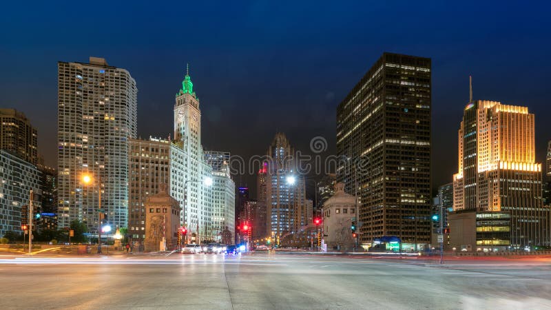 Chicago City at night royalty free stock photo Chicago City at night royalty free stock photo