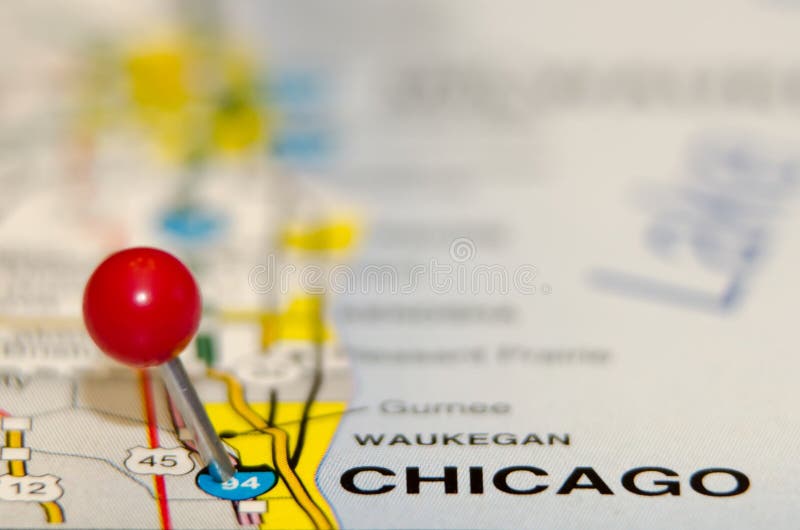 Chicago city pin royalty free stock photos