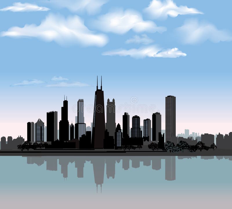 Chicago City Skyline. Illinois, USA. Royalty Free Stock ...