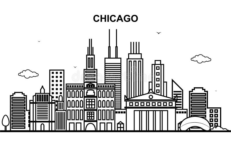 chicago skyline outline png