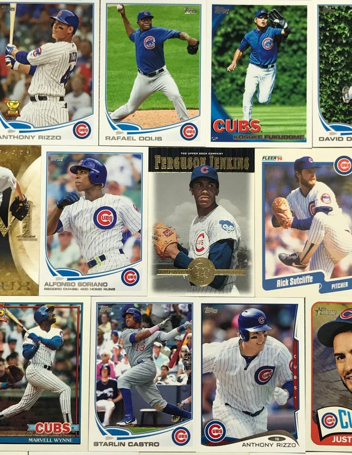 Chicago Cubs-Baseball-Trading Card-Collage stockbilder Chicago Cubs-Baseball-Trading Card-Collage stockbilder