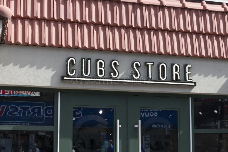 Chicago Cubs store at Wrigley field. Wrigley Field has been home to the Cubs since 1916