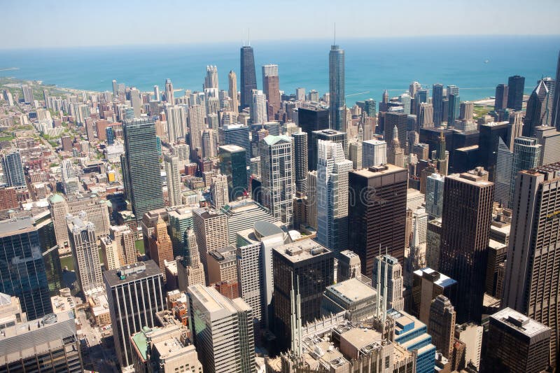 Panoramic view of Chicago city during summer day. Panoramic view of Chicago city during summer day