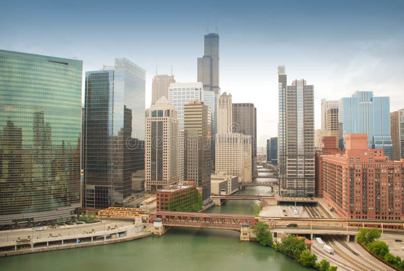 Chicago downtown stock photo